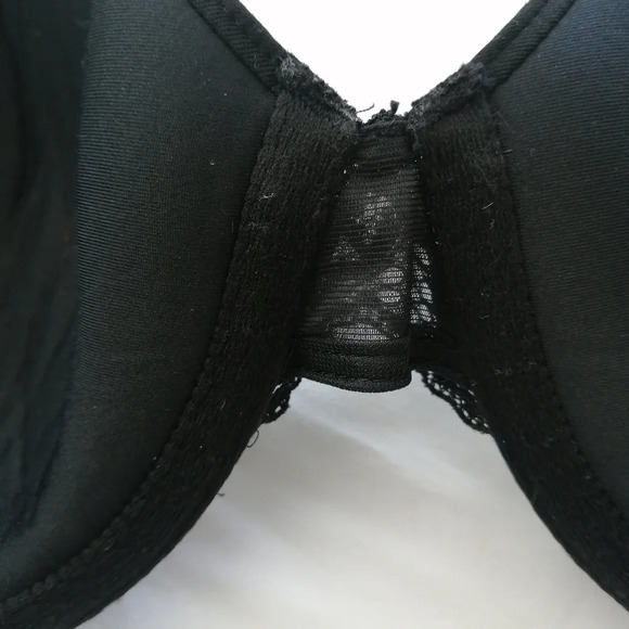 Wacoal French Garden Seamless T-shirt Bra with Lace in Black Plus Size 38C - Picture 12 of 16